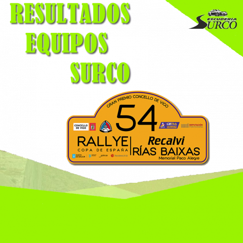 Resultados equipos Surco no Rallye Rias Baixas